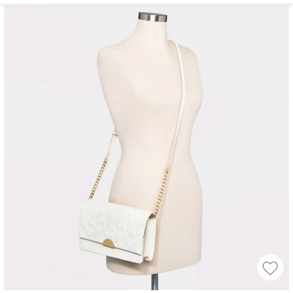 Quilted Heart Crossbody Bag - A New Day White NWT - Picture 3 of 7